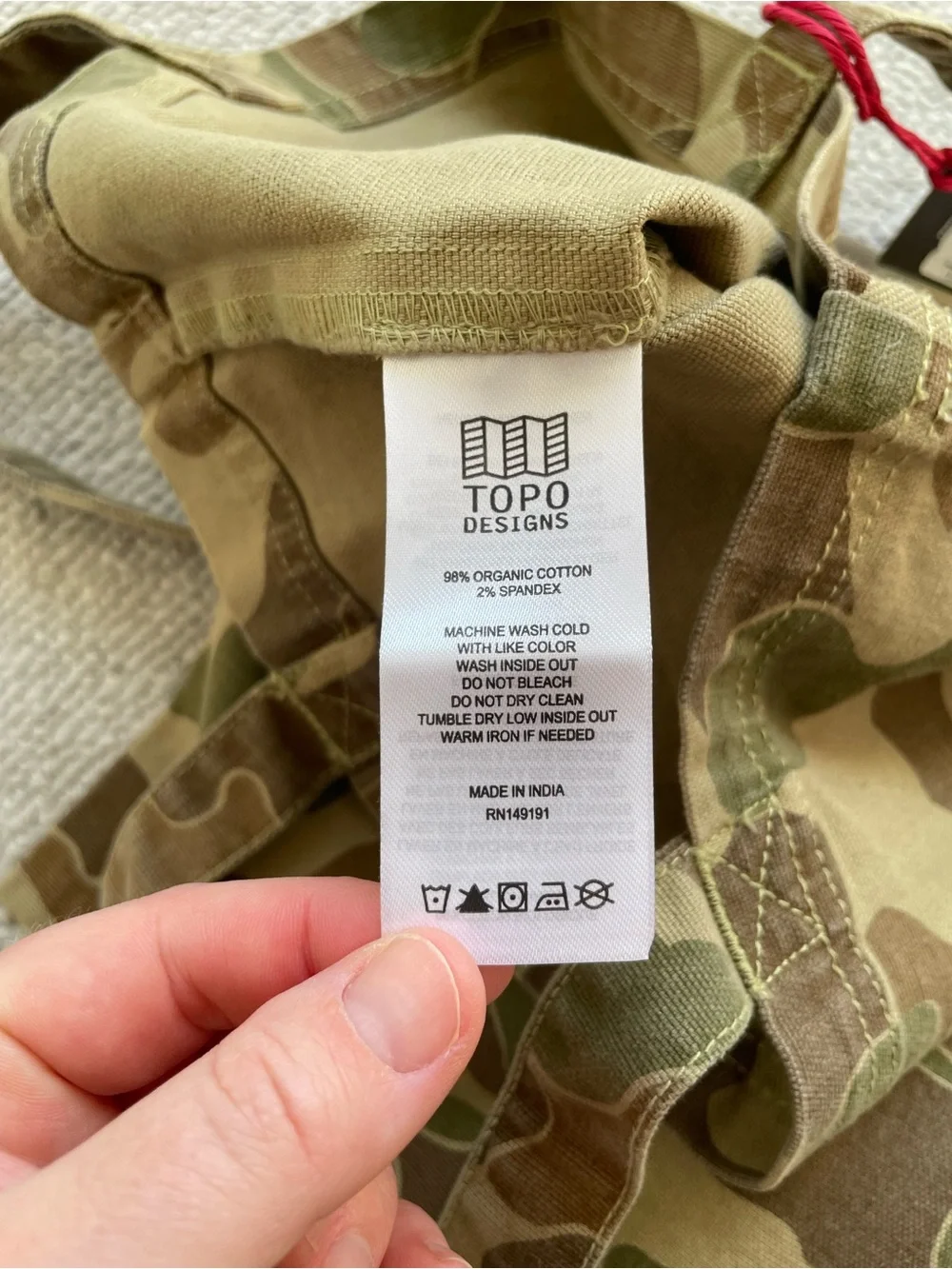 NWT Topo Designs Utility Canvas Tote, Duck Camo, One Size